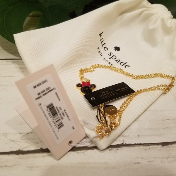 Kate Spade Minnie Mouse Necklace Disney Black Red - Picture 3 of 7